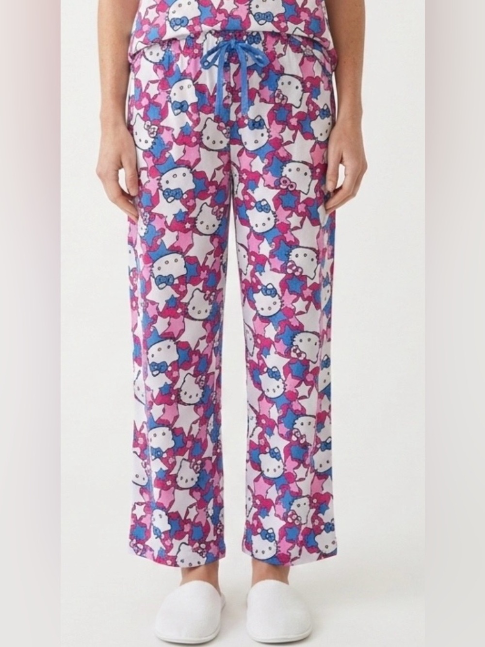 Hello Kitty Pink Purple Blue Star Print Pajama Pants